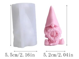 Molde silicona duende con corona navidad  